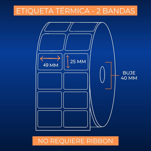IDSHOP Thermal Labels 49x25mm 2 Bands X1000uni - Small Hub 1