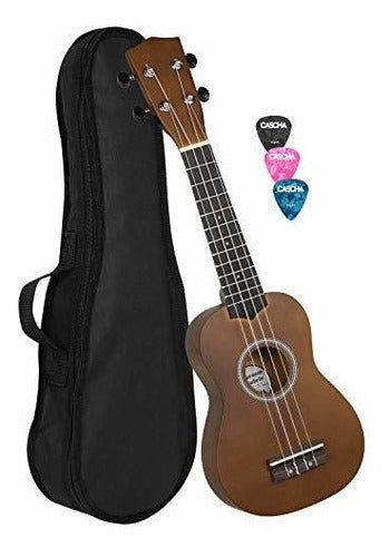 Cascha Eh 3953 Soprano Ukulele with Black Nylon Bag and 3 Picks 0