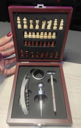 Generic Set Wine Opener with Chess Game 3