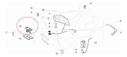 Fiat Strada Working 2008 to 2013 Upper Hood Lock 1