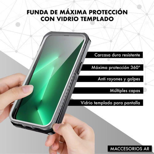 Funda De Alto Impacto Compatible Con iPhone 14 Pro + Vidrio 1