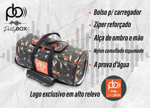 Case Bolsa Bag Camoo Jbl Partybox 100 Almofadada Resistente 1