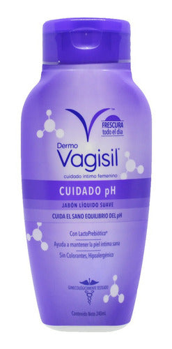 Kit X 2u Jabón Líquido Dermo Vagisil Cuidado Ph 240ml 3