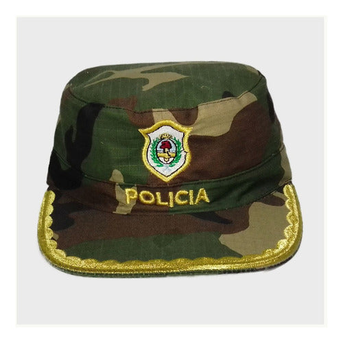 Kepi Quepi Rural Hat with Golden Embroidered Badge and Peak Serreta 0