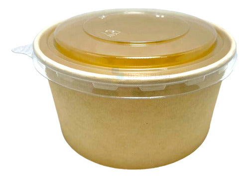 Bowl Bamboo Kraft 1000cc Ensaladera Envase Descartable Pote 1