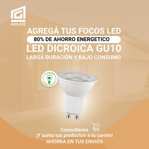 Gioluce Araña Plafon 3 Luces Rulo Bocha Movil Cromado Apto Led Cuota 1