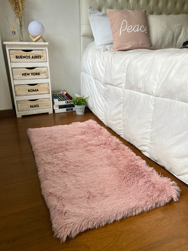 Luxurious Long-Haired Leather Rug 1m x 0.50m 30
