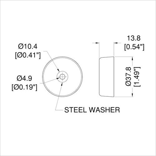 Penn Elcom Medium Rubber Glide with Washer F1554 X 4 Pack 2