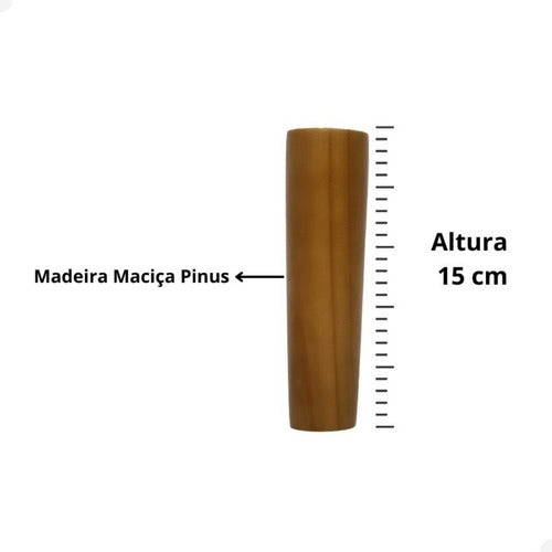 Conjunto De 8 Pés De 15 Cm Cônico Retrô Pé Palito Móveis 3