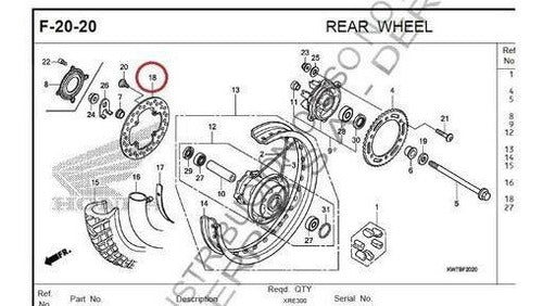 Honda Disc Brake Rear Original Brazil D1 1