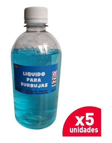 Combo X5 Liquidos 500cc Hacer Burbujas Repuesto Burbujero 0