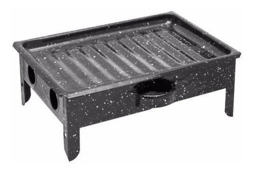 Enamelled Tabletop Grill BBQ Tray Portable Lightweight 1