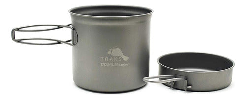 Toaks Titanium 1100 ml Pot with Frying Pan for Outdoor Cooking 1