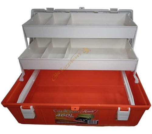 Mauri Fishing Organizer Box 460L with 2 Foldable Trays 2