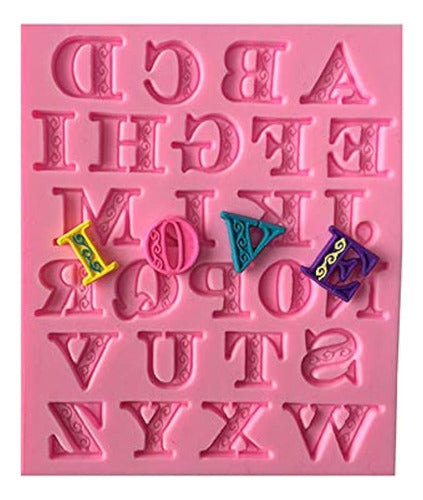 Qaxlry Fondant Letter Mold - 3D Alphabet and Number Silicone Molds for Cake Decoration 1