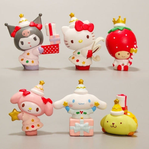 Figuras Hello Kitty Sanrio Set X6 Perro Jade Pudin Canela 2