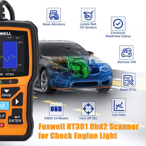 Foxwell NT301 Check Engine Light EOBD Scanner 2