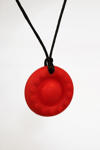 Red Pop It Chew Necklace for Kids with Oral Anxiety and Autism 0