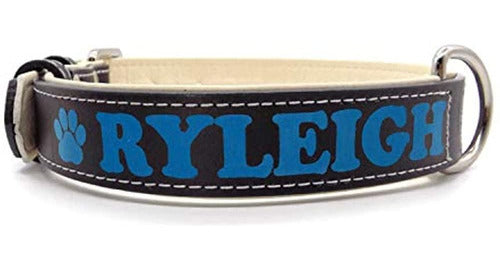 Sier Genuine Leather Padded Personalized Dog Collar S 1