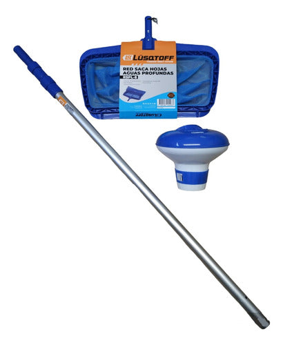 Lüsqtoff Pool Cleaning Kit with Extendable Handle and Chlorine Dispenser 0