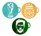 X3 Tricampeon Stencil Decora Repostero Plantilla Futbol Cafe 0