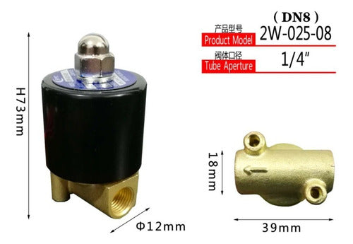 CNHH Solenoid Valve 12V 1/4 Inches Na Electromagnetic Valve 2