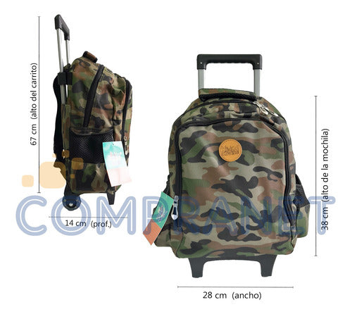 Compranet Camouflaged Backpack with Trolley 15 inches - 12897 2