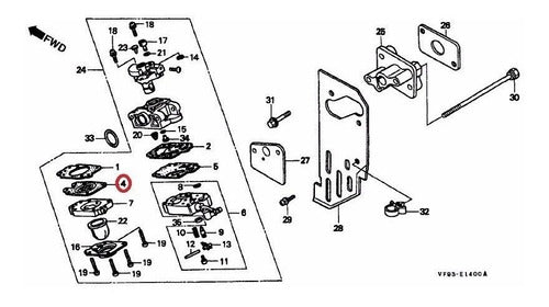 Diafragma Carburador Motoguadaña Umk435 Original Honda Pf 3