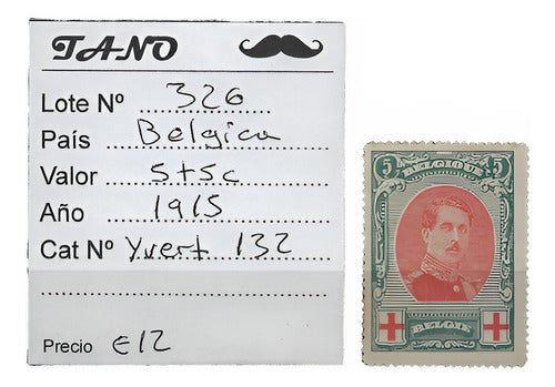 TANO Bélgica 5+5 Cent Año 1915 Yvert#132 0