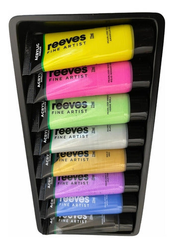 Reeves Set of 8 Acrylics - 8 Metallic Colors - 22ml 1