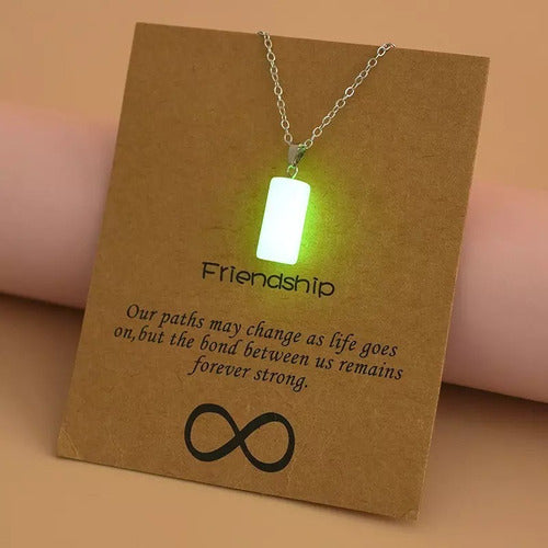 Maravill. Cream Cylinder Luminous Stone Pendant Chain Necklace 1