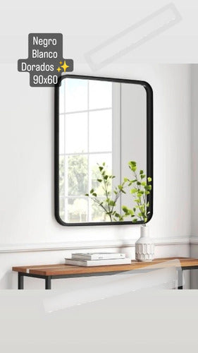 Round-Tipped Iron Mirror with Rectangular Frame - Gold Finish 6