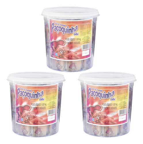 3 Potes Paçoquinha Gibi Doce De Amendoim Caseiro Covizzi 1kg 0