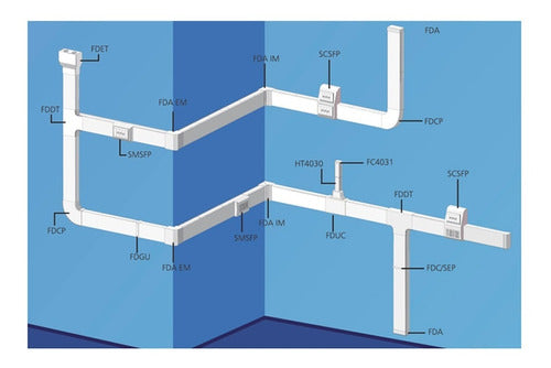 Curva Plana Marfil Accesorio Unicanal Fdl Hellermann Tyton 1