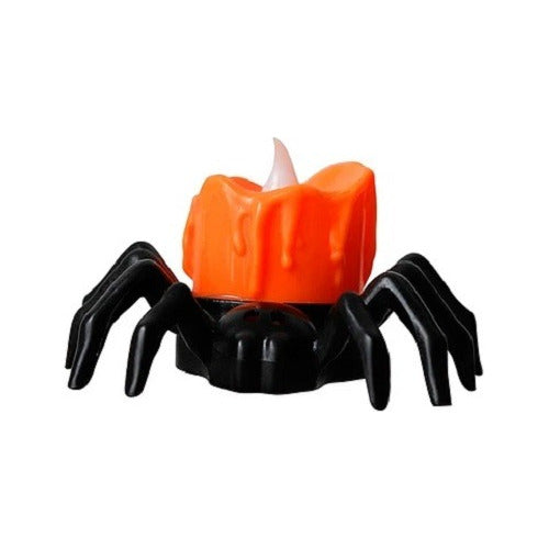 Colores Vela Araña Luz Led Halloween Decoracion X1 0