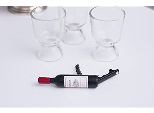 Kikkerland Magnetic Wine Bottle Sacacorchos Negro 2