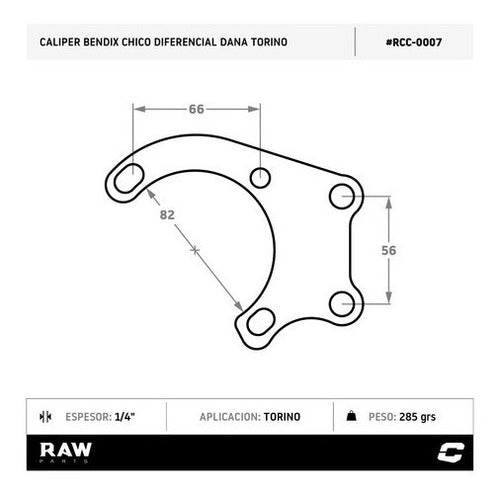 Porta Caliper Torino Raw Parts Bendix Chico Dana 44 X2 1