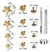 Tachas Remache Estrella 15mm 240sets 4 Medidas -  Bronce 5