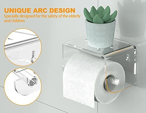 Meteou Adhesive Toilet Paper Holder with Shelf 6