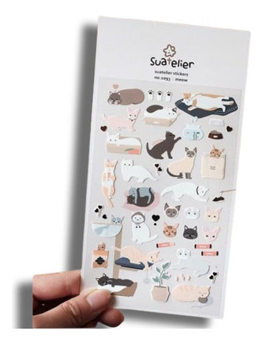 Stickers PVC Sheet 10x19 cm Suatelier Cats Kittens Cats 0