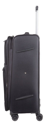 Large Reinforced Fabric Suitcase with 4 Swivel Wheels 360 Expandable Gusset 2