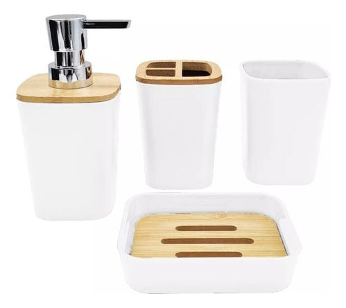 Master Sale Square Bamboo Bathroom Set - 4 Pieces 1