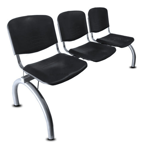 Mobilarg Tandem X3 Waiting Room Chair - Grey Metal Frame 1