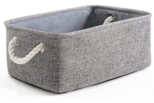 Thewarmhome Fabric Storage Basket with Handles for Organizing 0