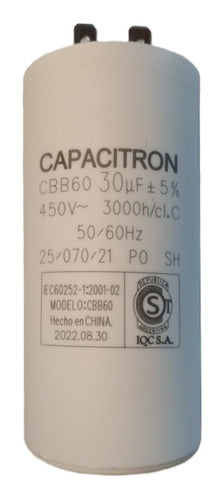 Capacitron Capacitor Monofasico 30uf/450v Arranque Motores 0