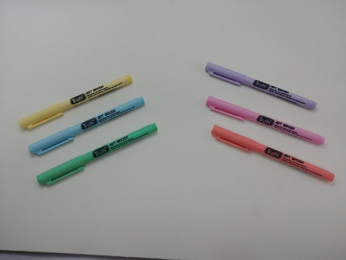 Trabi Art Brush Lettering Markers Set of 6 Pastel 2