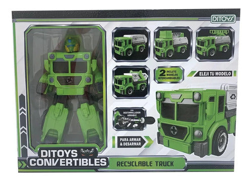 Ditoys Robot Convertible Camion 2en 1 Recicable Transformer 0