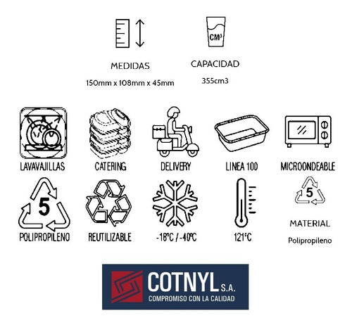 Cotnyl Delivery Tray with Lid 102 Pe x Bulk 600 Units 2