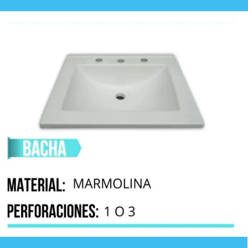 Novo Hogar Vanitory Colgante 40cm, Bacha, Espejo Y Griferia 5