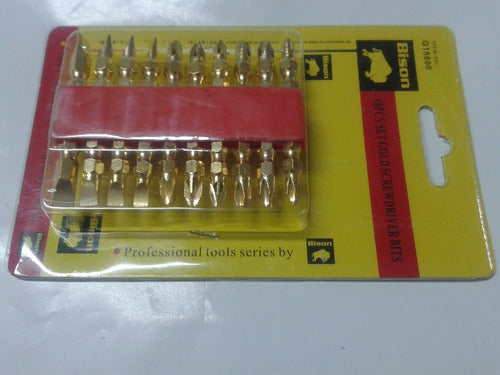 Bison Double Screwdriver Bit Set 10 Pieces - Titanium 0